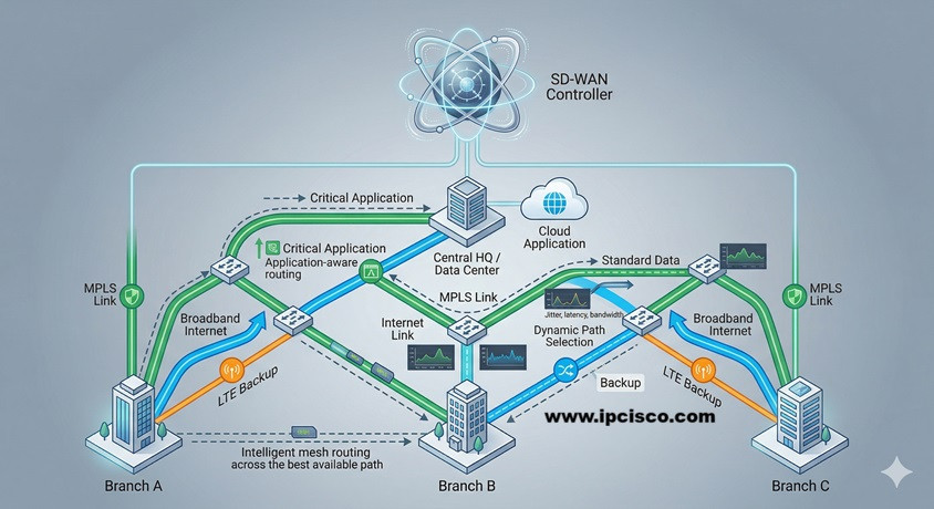 basic sd wan topology example