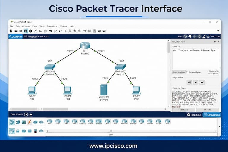 cisco packet tracer interface