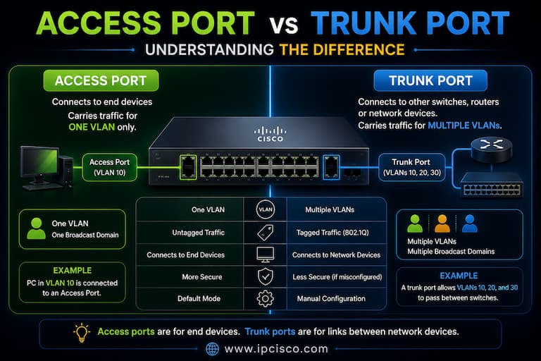 vlan access port versus trunk port