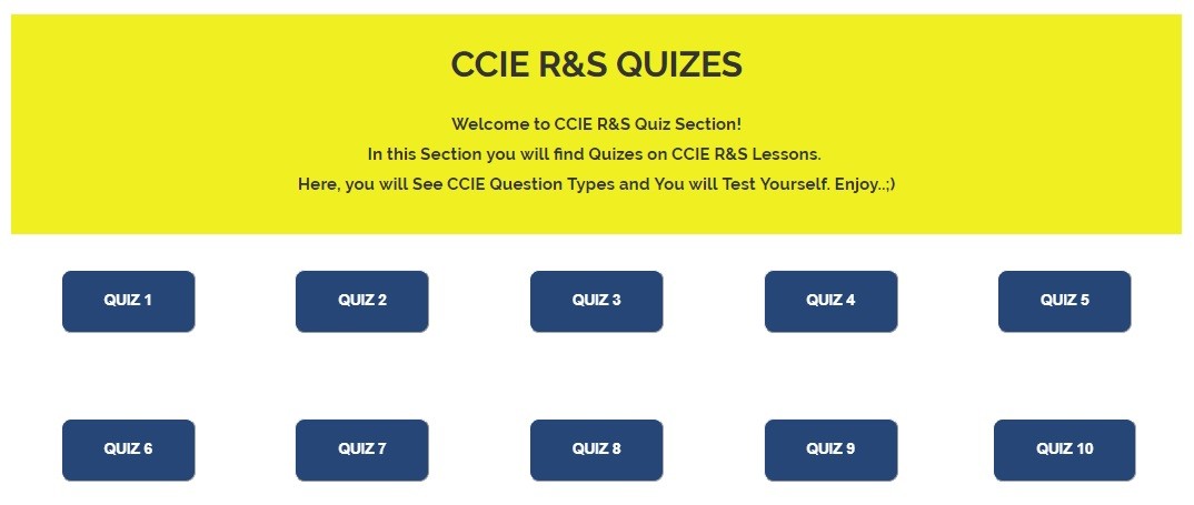 CCIE Enterprise Infrastructure Certification | 10 CCIE Enterprise Quizes