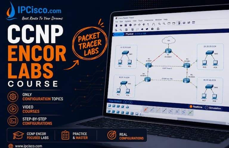 CCNP ENCOR Labs Course with Packet Tracer configuration labs