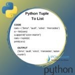 Python Tuple to List | How to Convert Python Tuple To Python List⋆ IpCisco
