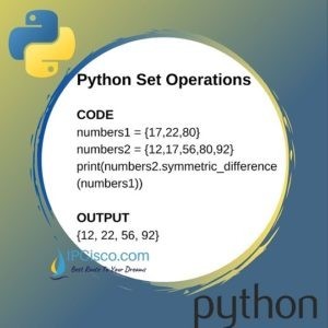 Python Set Operations | union | intersection | difference Methods⋆ IpCisco