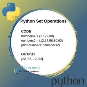 Python Set Operations | union | intersection | difference Methods⋆ IpCisco