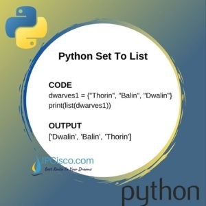 Python Set To List | List To Set | How to Convert Sets To Lists? ⋆ IpCisco
