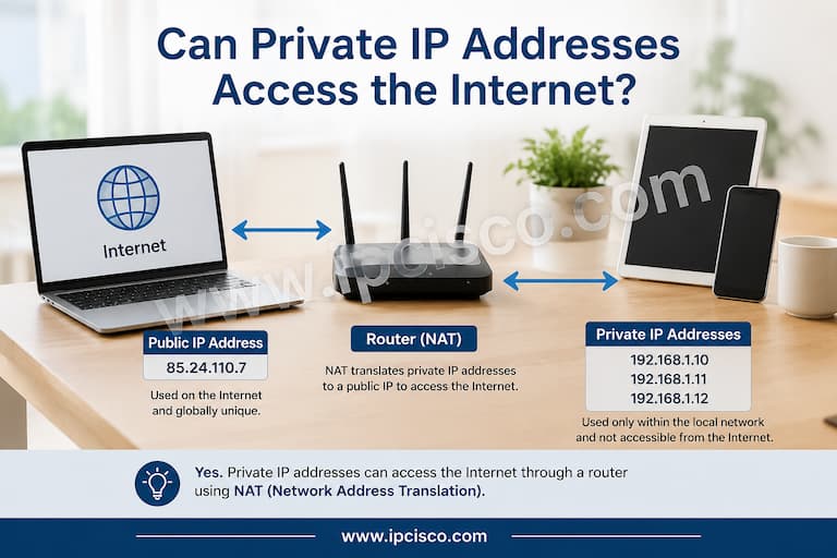 can private ip address access the internet