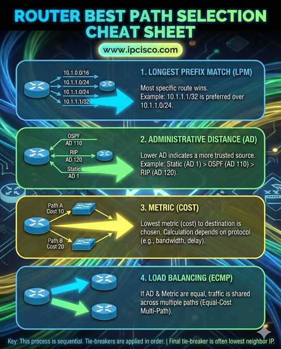 best path route selection process cheat sheet