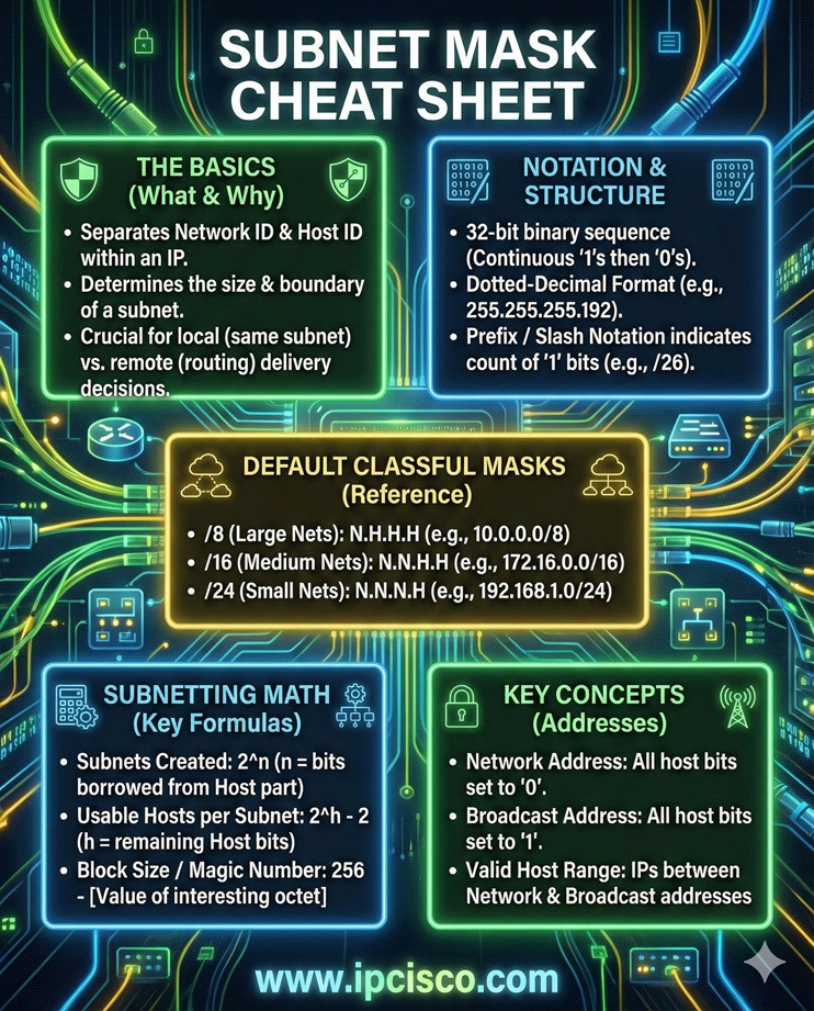 subnet mask cheat sheet, subnetting cheat sheet