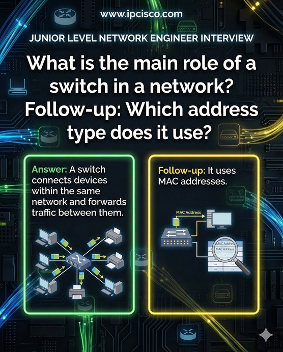 Junior Network Engineer Interview Question switch role in a network
