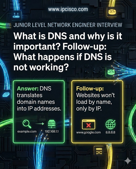 Junior Network Engineer Interview Question what is DNS