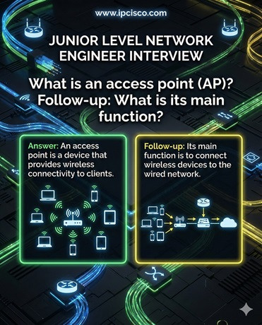 Junior Network Engineer Interview Question what is Access Point in Wireless Networking