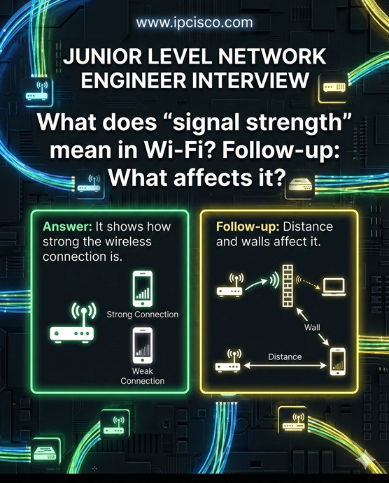 Junior Network Engineer Interview Question signal strength Wireless Networking