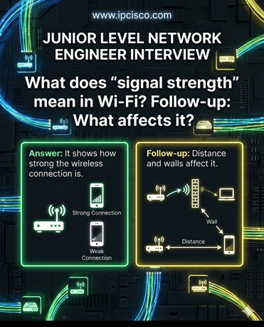 Junior Network Engineer Interview Question signal strength Wireless Networking