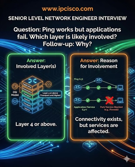 Senior Network engineer ping interview questions