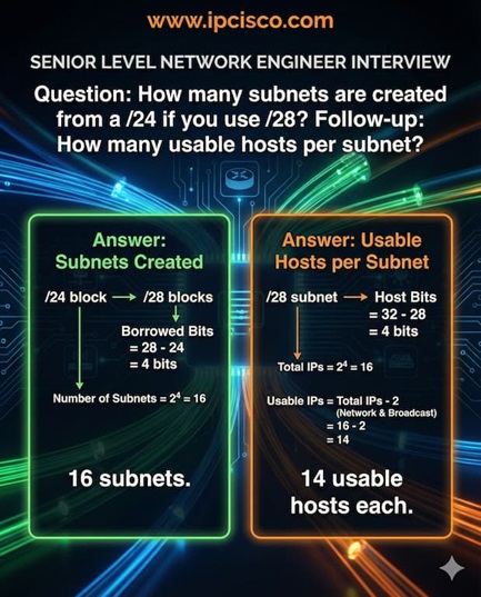 Senior network engineer subnetting calculation interview question
