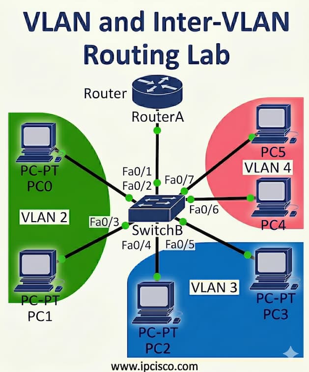packet tracer vlan and inter vlan configuration example