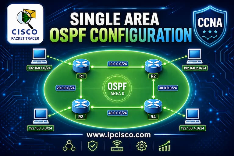 packet tracer singe area ospf configuration cisco ccna certification