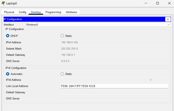 wlan configuration client configuration laptop