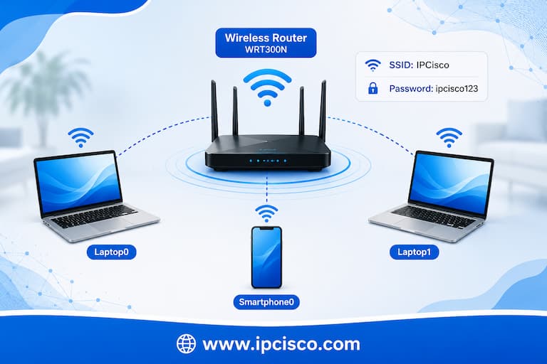 wlan configuration with packet tracer topology wpa2 psk