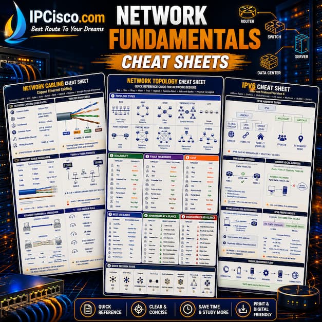 Network Fundamentals Cheat Sheets - IPv4, IPv6, Subnetting and Networking Basics