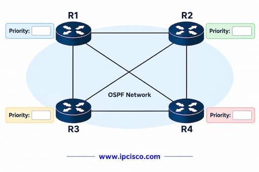 ospf dr selection router priority question ccnp encor