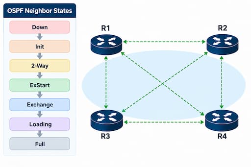 ospf states question ccnp encor