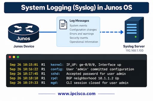 syslog in JUNOS jncia questions