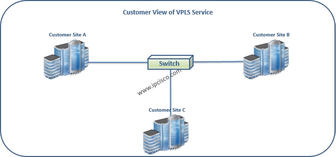 Alcatel-Lucent, Customer View of VPLS, Logical view of Virtual Private LAN Service