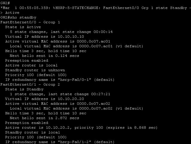 HSRP (Hot Standby Router Protocol) show standby on new active router redundancy protocols HSRP (Hot Standby Router Protocol) show standby on new active router cisco